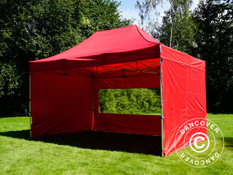 Tenda Dobrável FleXtents PRO 3x4,5m Vermelho, incl. 4 paredes laterais