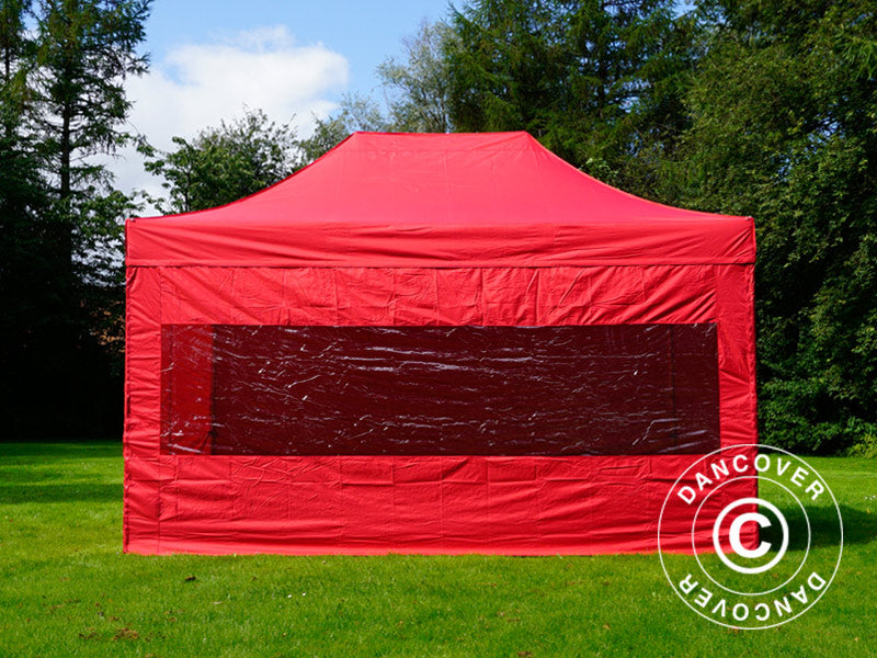 Pop up gazebo FleXtents PRO 3x4.5 m Red, incl. 4 sidewalls