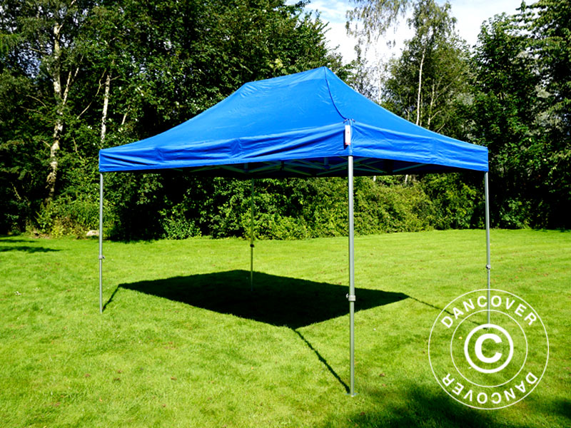Faltzelt FleXtents PRO 3x4,5m Blau, mit 4 Seitenwänden