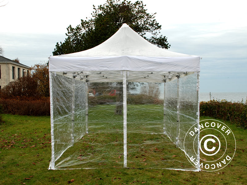 Brzo sklopivi paviljon FleXtents Xtreme 50 3x6m Transparentno, uključ. 6 bočne stranice