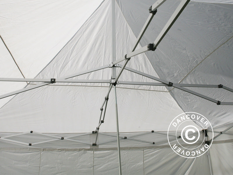 Faltzelt FleXtents PRO 5x5m Weiß, mit 4 Seitenwänden