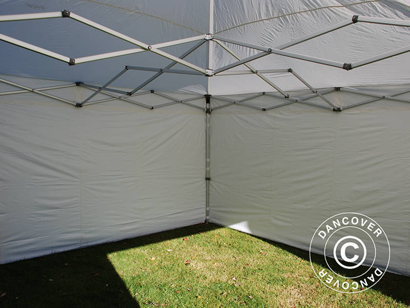 Saliekamā nojume FleXtents PRO 5x5m Balts, ar 4 sānu sienām
