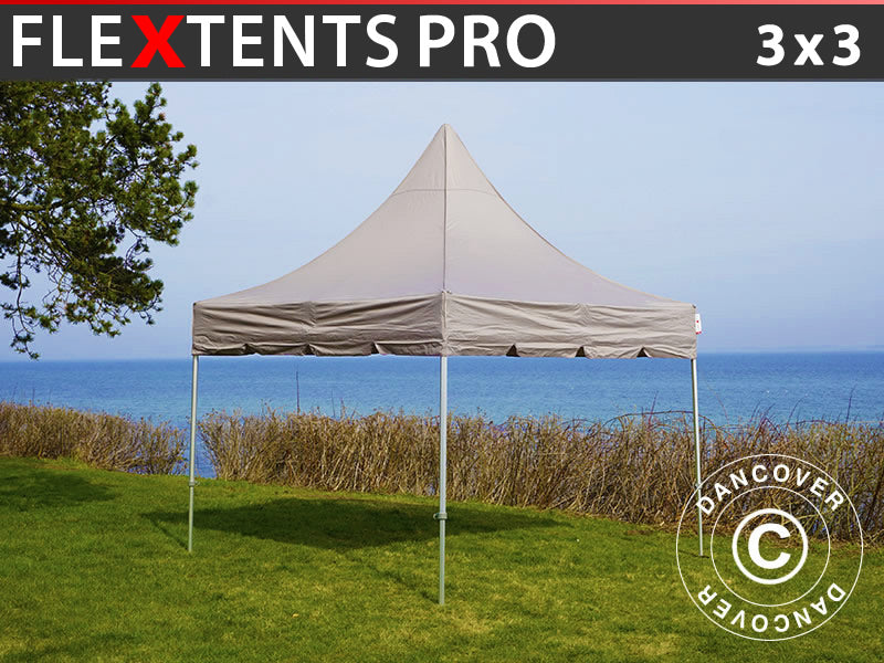 Prekybinė palapinė FleXtents PRO Peak Pagoda 3x3m Latte