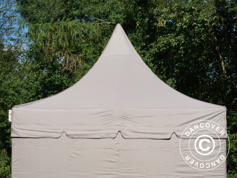 Faltzelt FleXtents PRO Peak Pagoda 3x3m Latte, mit 4 Seitenwänden