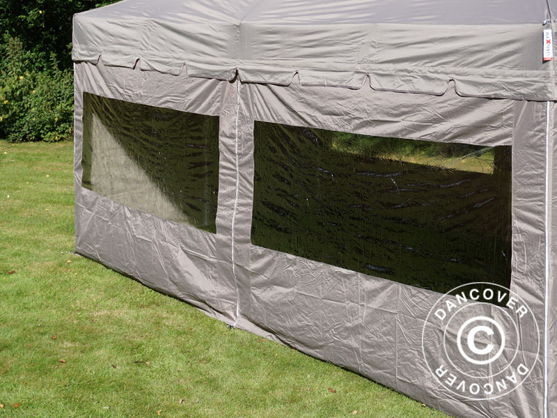 Vouwtent FleXtents PRO Peak Pagoda 3x6m Latte, Incl. 6 zijwanden