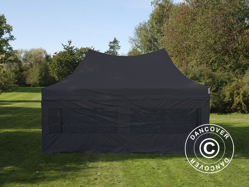 Carpa plegable FleXtents PRO Peak Pagoda 3x6m Negro, Incl. 6 lados