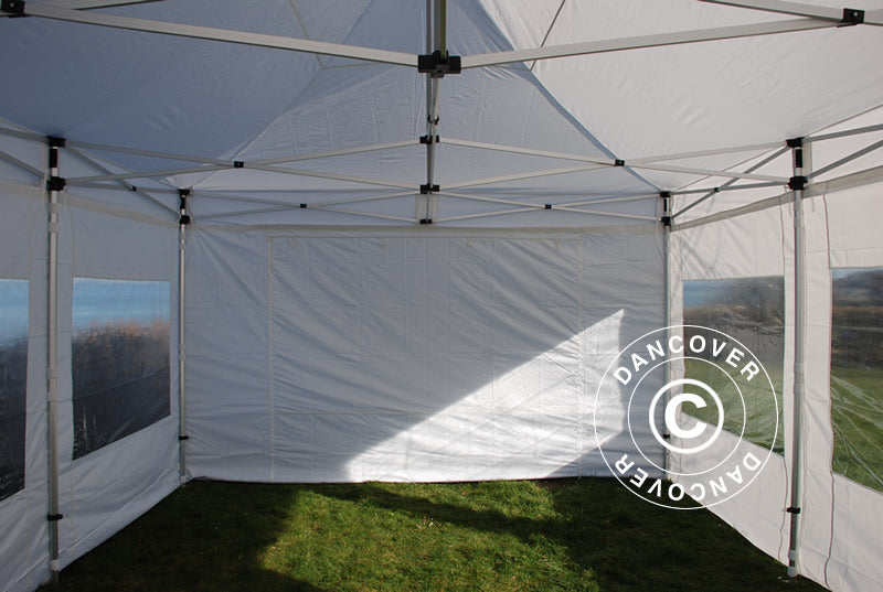 Gazebo pieghevole FleXtents PRO 4x12m Bianco, inclusi fianchi