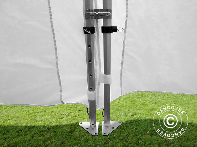 Saliekamā nojume FleXtents PRO 4x12m Balta, ar sānu sienām