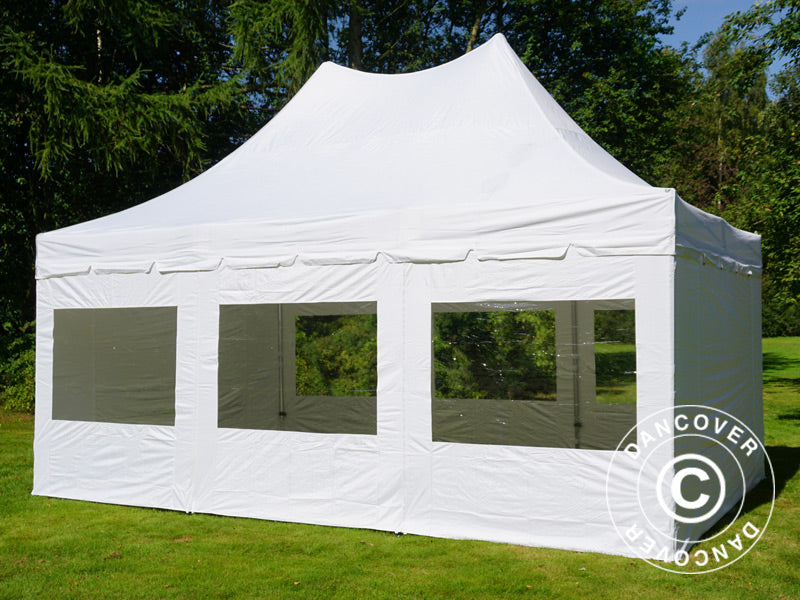 Tenda Dobrável FleXtents PRO Peak Pagoda 4x6m Branco, Inclui 8 paredes laterais