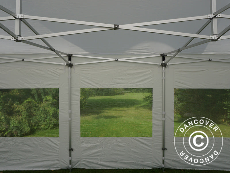 Gazebo pieghevole FleXtents PRO Peak Pagoda 4x6m Bianco, incluso 8 pareti laterali