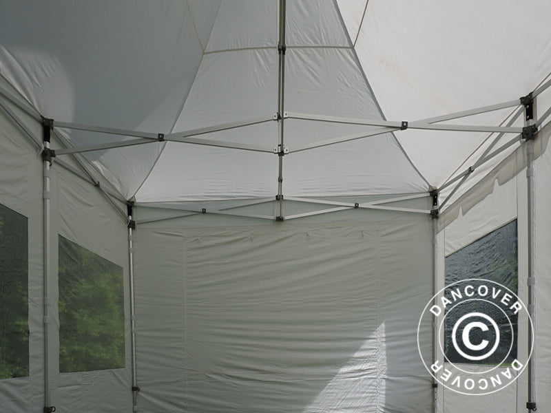 Tenda Dobrável FleXtents PRO Peak Pagoda 4x6m Branco, Inclui 8 paredes laterais