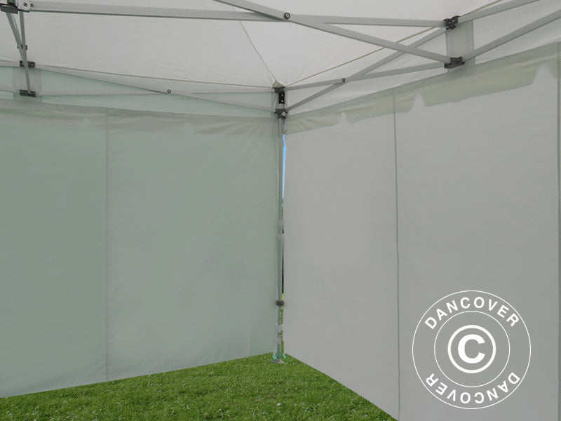 Faltzelt FleXtents PRO Peak Pagoda 4x6m Weiß, mit 8 Seitenwänden