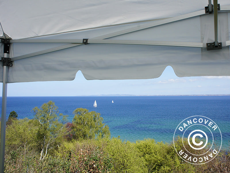 Faltzelt FleXtents PRO Peak Pagoda 4x8m Weiß, mit 6 Seitenwänden