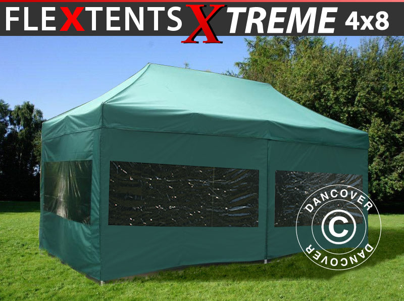 Pikateltta FleXtents Xtreme 50 4x8m Vihreä, sis. 6 sivuseinää