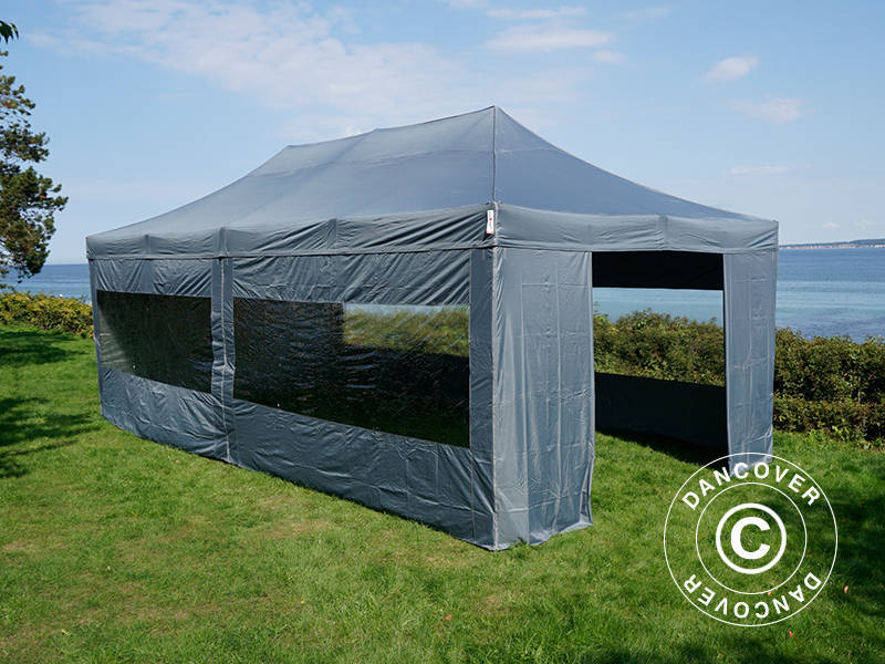 Pop up gazebo FleXtents PRO 4x8 m Grey, incl. 6 sidewalls
