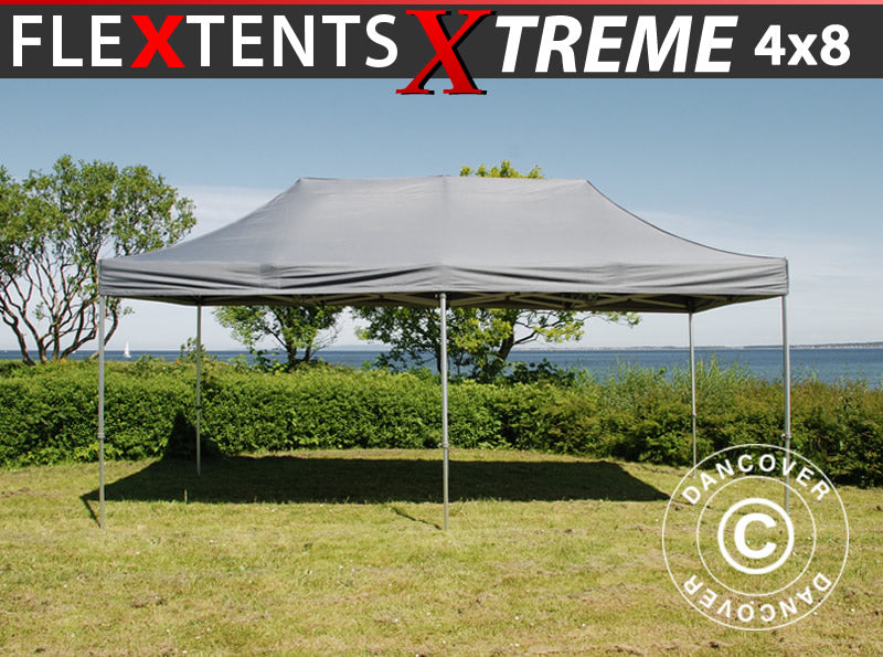 Brzo sklopivi paviljon FleXtents Xtreme 50 4x8m Siva