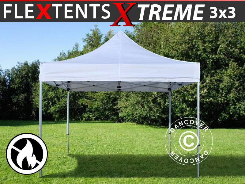 Pikateltta FleXtents Xtreme 50 3x3m Valkoinen, Tulenkestävä
