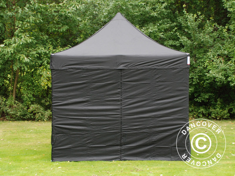 Faltzelt FleXtents Xtreme 50 3x3m Schwarz, Flammenhemmend, mit 4 Seitenwänden