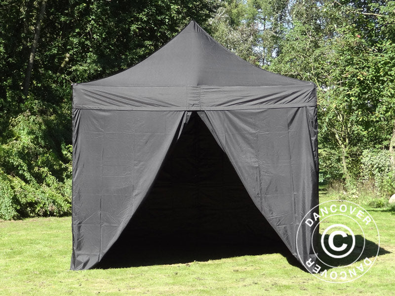 Carpa plegable FleXtents Xtreme 50 3x3m Negro, Ignífuga, Incl. 4 lados