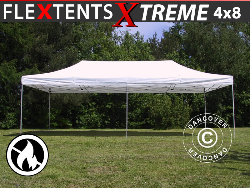 Pikateltta FleXtents Xtreme 50 4x8m Valkoinen, Tulenkestävä