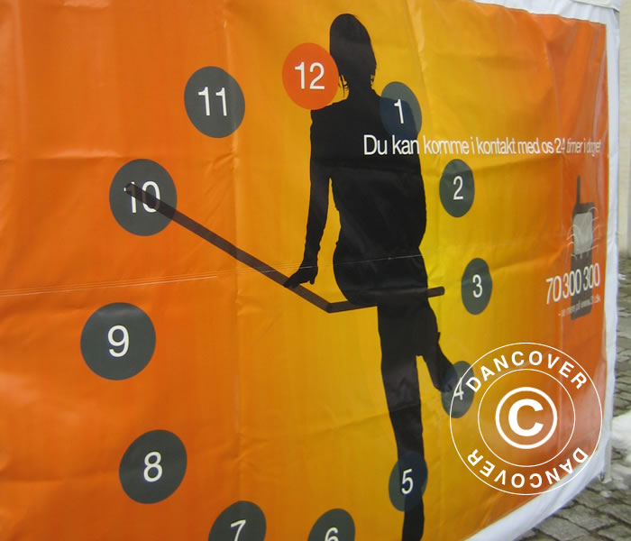 Pikateltta Flextents PRO täydellä digitaaliprintillä, 4x4m, sis. 4 sivuseinää