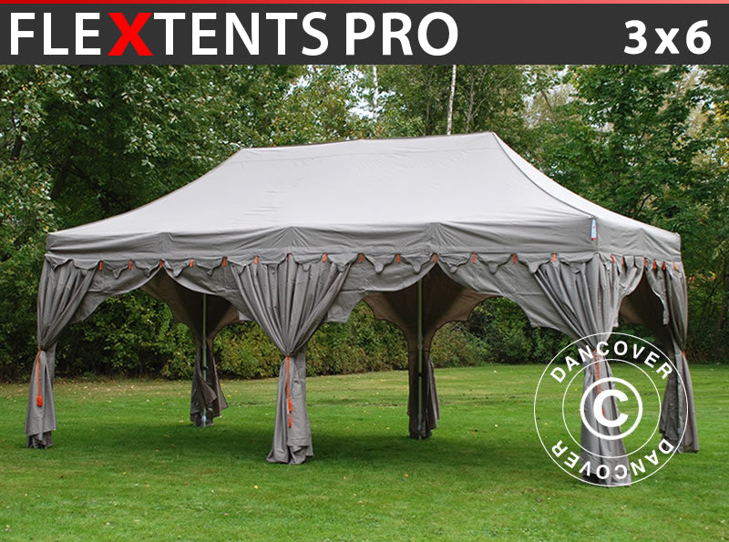 Faltzelt FleXtents PRO "Raj" 3x6m Latte/Orange