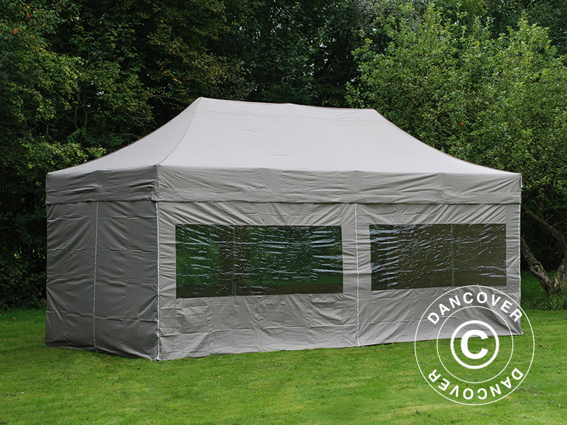 Brzo sklopivi paviljon FleXtents Pro 3x6m Latte, uključ. 6 bočne stranice