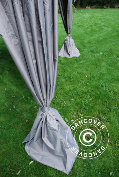 Vouwtent FleXtents PRO 4x6m Latte, inkl. 8 decoratieve gordijnen