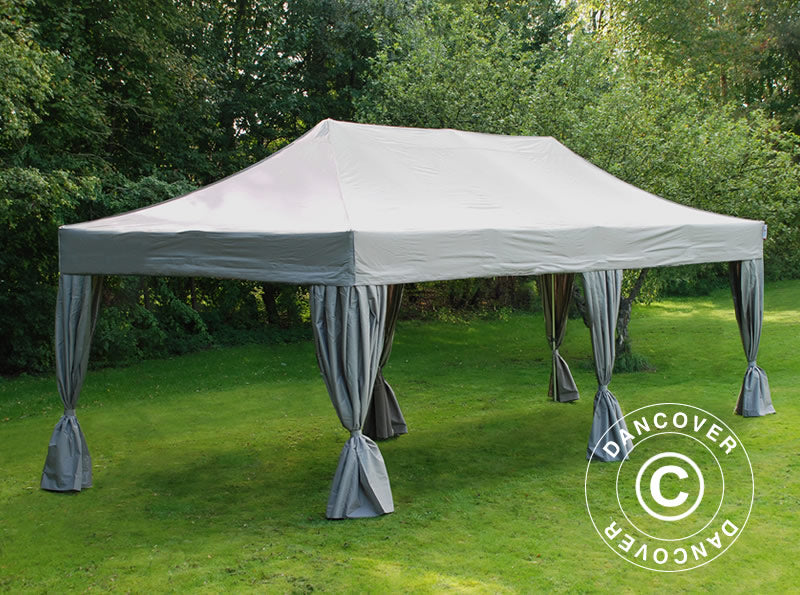 Pop up aiatelk FleXtents PRO 4x8m Latte, kaasas 6 dekoratiivse kardinaga