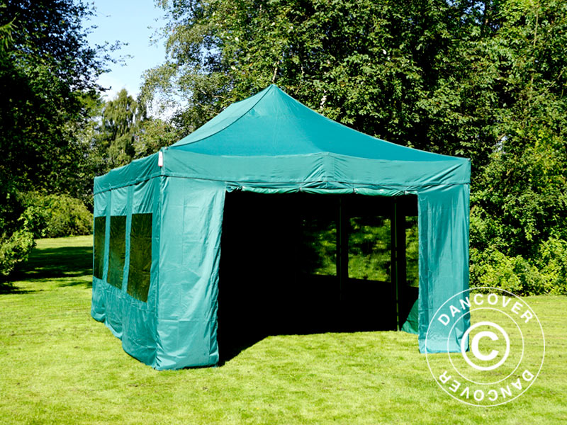 Pop up gazebo FleXtents PRO 4x6 m Green, incl. 8 sidewalls