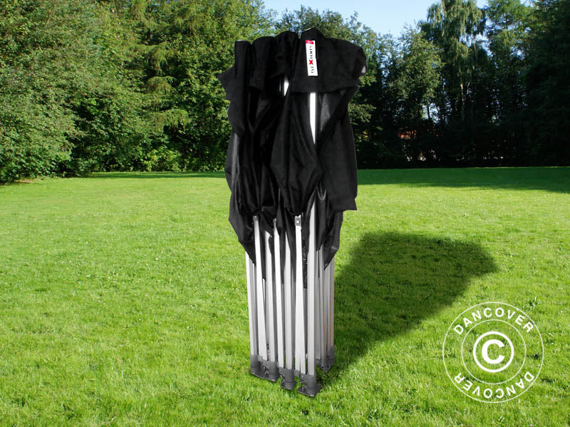 Prekybinė palapinė FleXtents PRO 4x6m Juoda, įsk. 8 šonines sienas