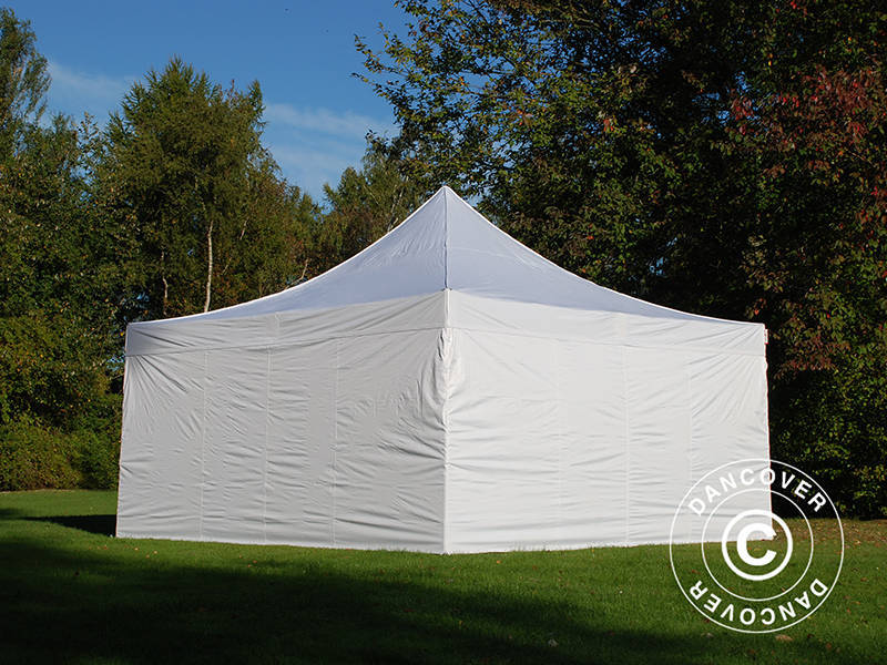 Prekybinė palapinė FleXtents Xtreme 50 5x5m Balta, įsk. 4 šonines sienas