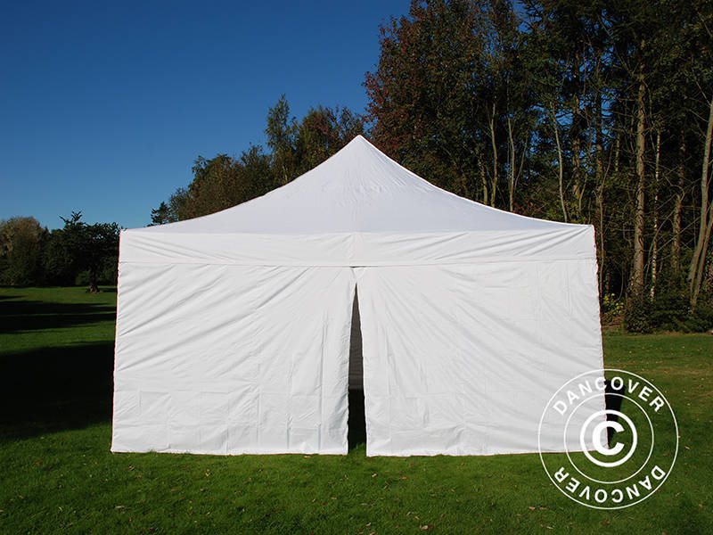 Faltzelt FleXtents Xtreme 50 5x5m Weiß, mit 4 Seitenwänden