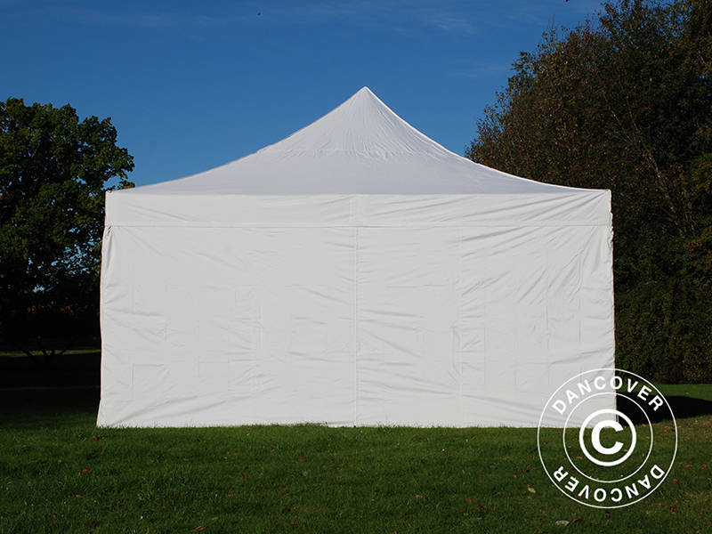 Faltzelt FleXtents Xtreme 50 5x5m Weiß, mit 4 Seitenwänden