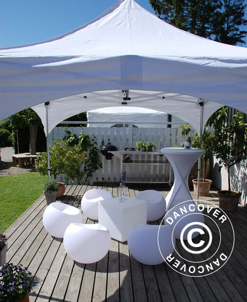Carpa plegable FleXtents PRO "Arched" 3x3m Blanco, Incl. 4 lados