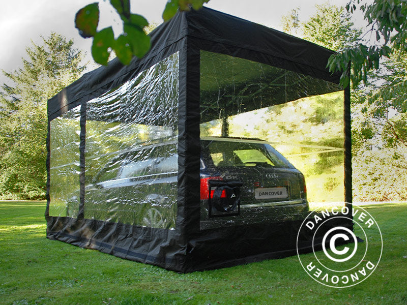 Faltgarage FleX Carcover, 2,5x5m, Schwarz