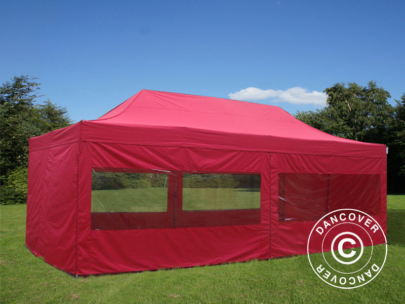 Pop up gazebo FleXtents Xtreme 60 4x8 m Red, incl. 6 sidewalls
