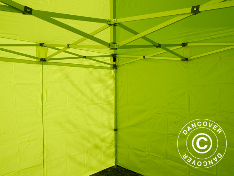 Pop up gazebo FleXtents PRO 3x3 m Neon yellow/green, incl. 4 sidewalls