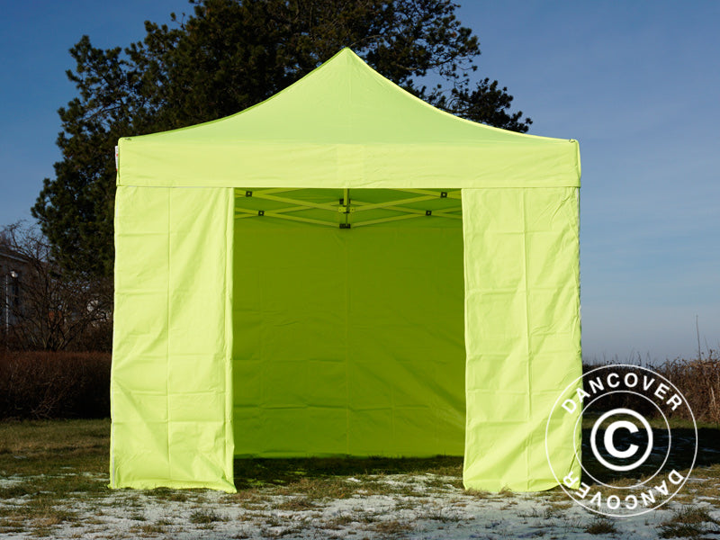 Faltzelt FleXtents Xtreme 50 3x3m Neongelb/grün, mit 4 Seitenwänden