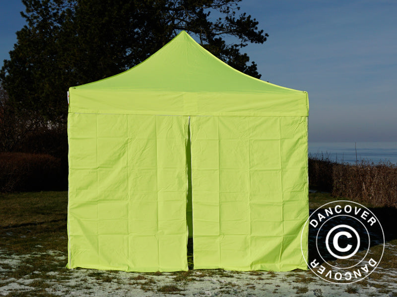 Faltzelt FleXtents Xtreme 50 3x3m Neongelb/grün, mit 4 Seitenwänden