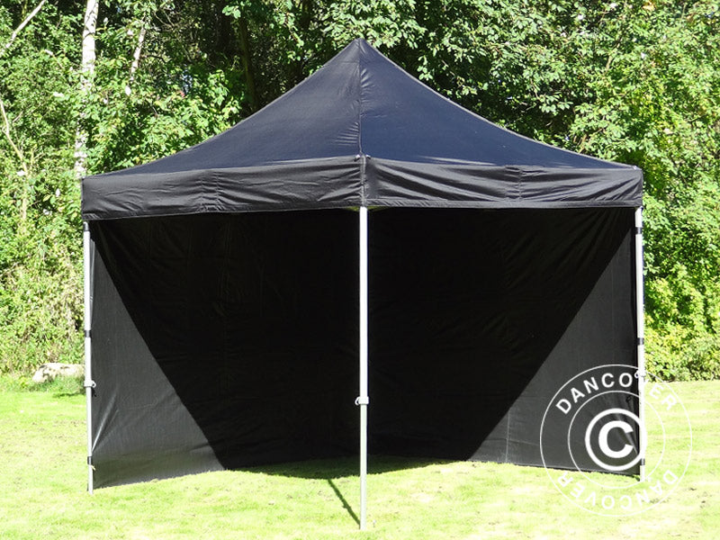 Faltzelt FleXtents PRO 2,5x2,5m Schwarz, mit 4 Seitenwänden