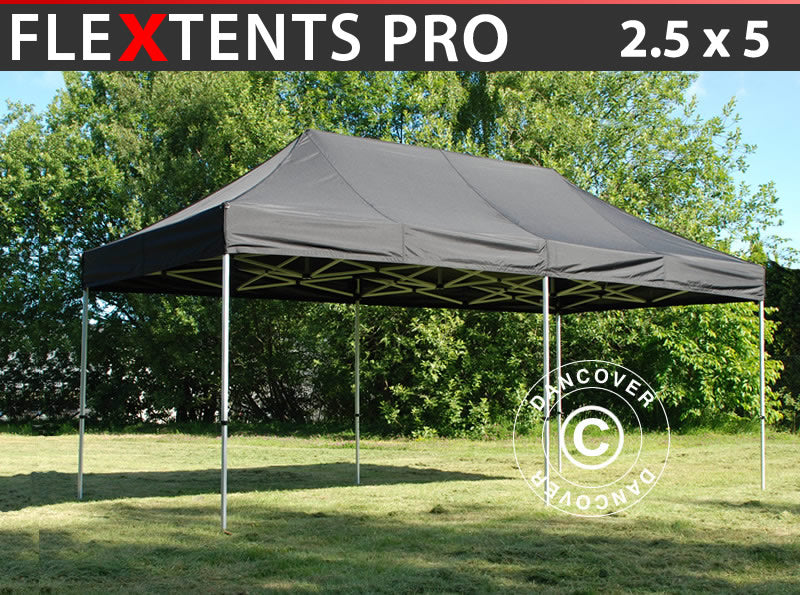 Pop up aiatelk FleXtents PRO 2,5x5m Must