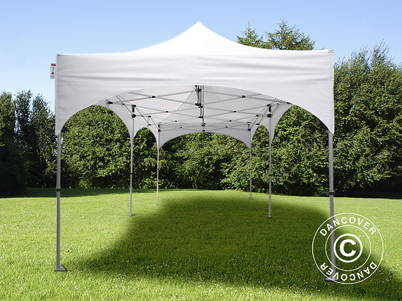 Faltzelt FleXtents PRO "Arched" 3x6m Weiss, mit 6 Seitenwänden