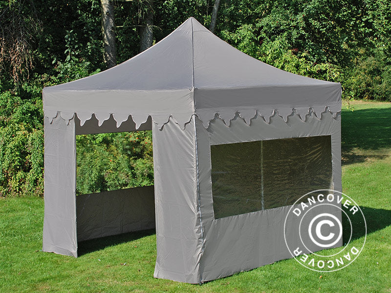 Gazebo pieghevole FleXtents PRO "Morocco" 3x3m Latte, incl. 4 fianchi