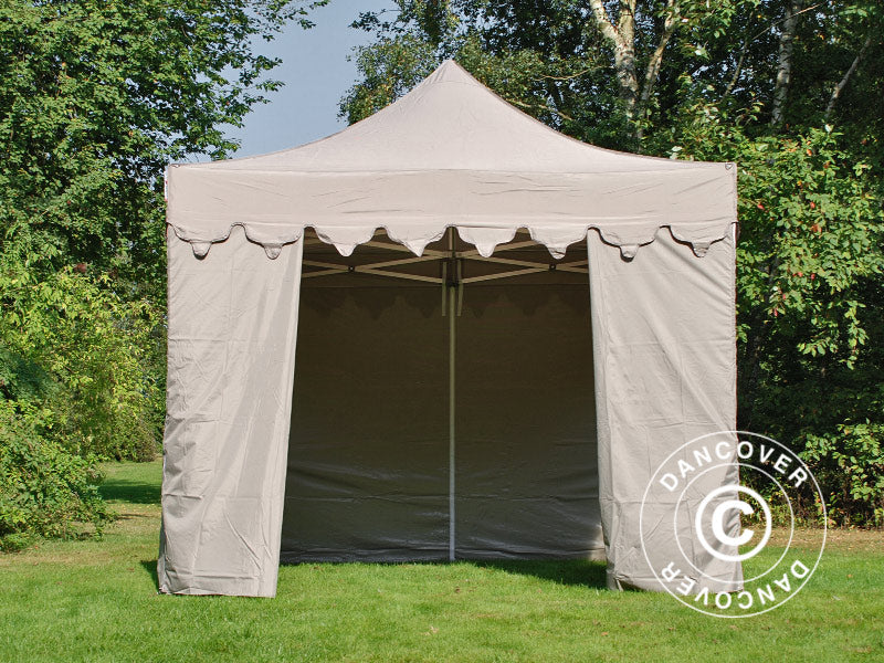 Pop up gazebo FleXtents PRO "Morocco" 3x3 m Latte, incl. 4 sidewalls