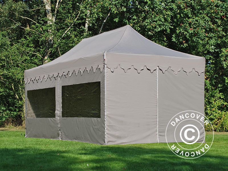 Pop up gazebo FleXtents PRO "Morocco" 3x6 m Latte, incl. 6 sidewalls