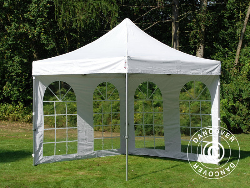 Faltzelt FleXtents PRO Vintage Style 3x3m Weiß, mit 4 Seitenwänden