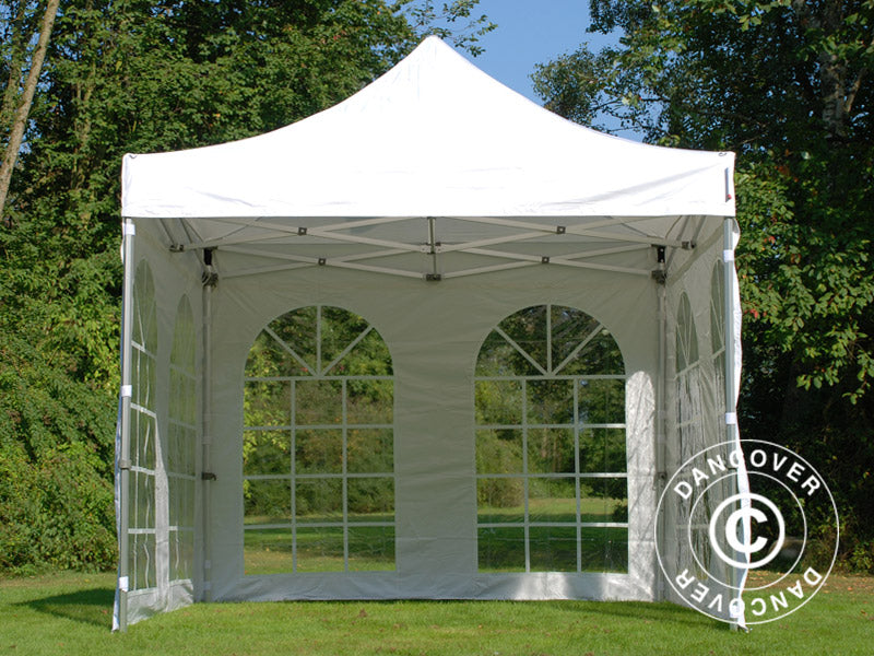 Gazebo pieghevole FleXtents PRO Vintage Style 3x3m Bianco, inclusi 4 fianchi