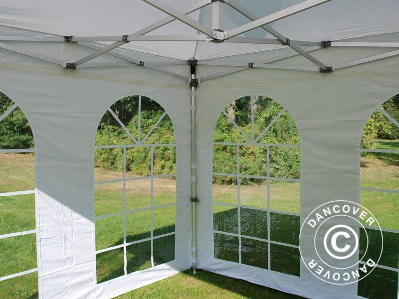 Gazebo pieghevole FleXtents PRO Vintage Style 3x3m Bianco, inclusi 4 fianchi