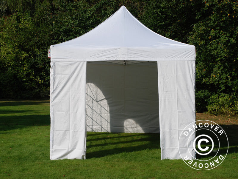 Faltzelt FleXtents PRO Vintage Style 3x6m Weiß, mit 6 Seitenwänden